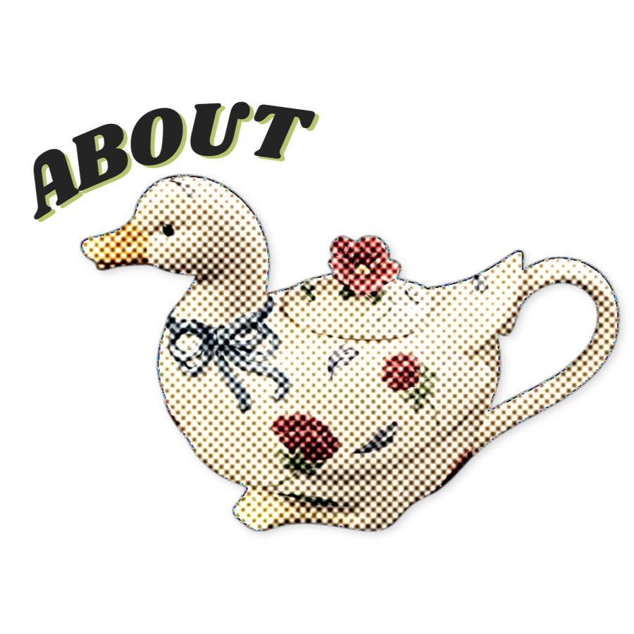 About A porcelain goose teapot with flowers